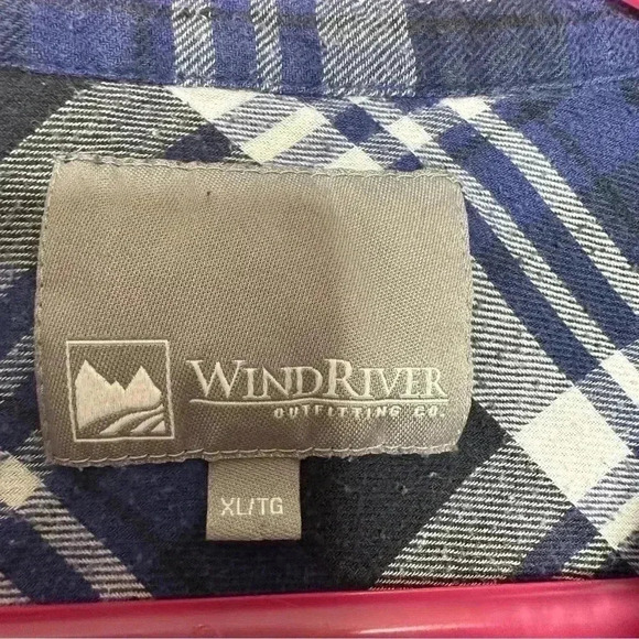 Wind River Button Up Plaid Shirt Front Pockets Blue / White / Black Size XL - Picture 8 of 16